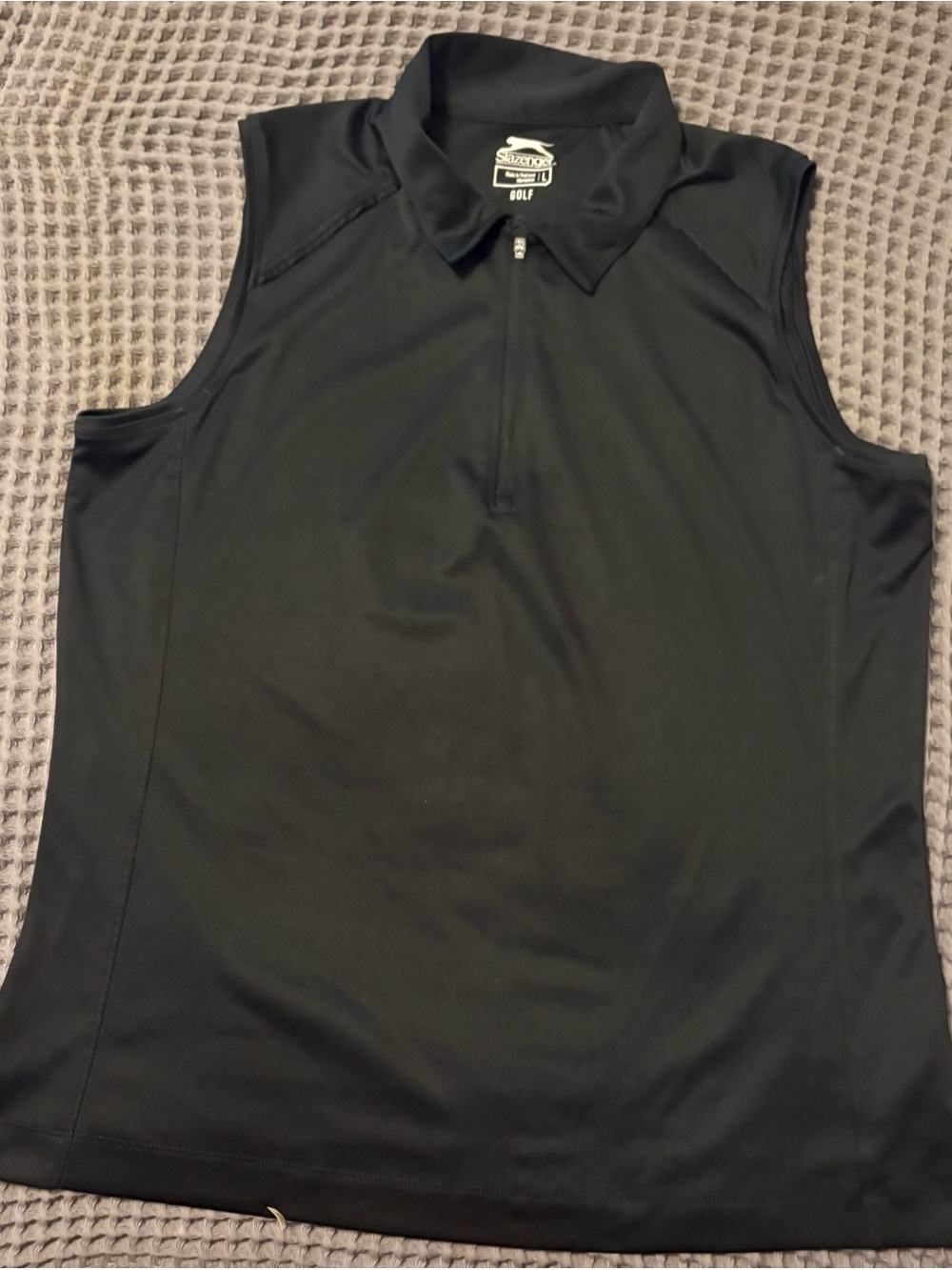 Slazenger Women's Black Sleeveless Golf Polo